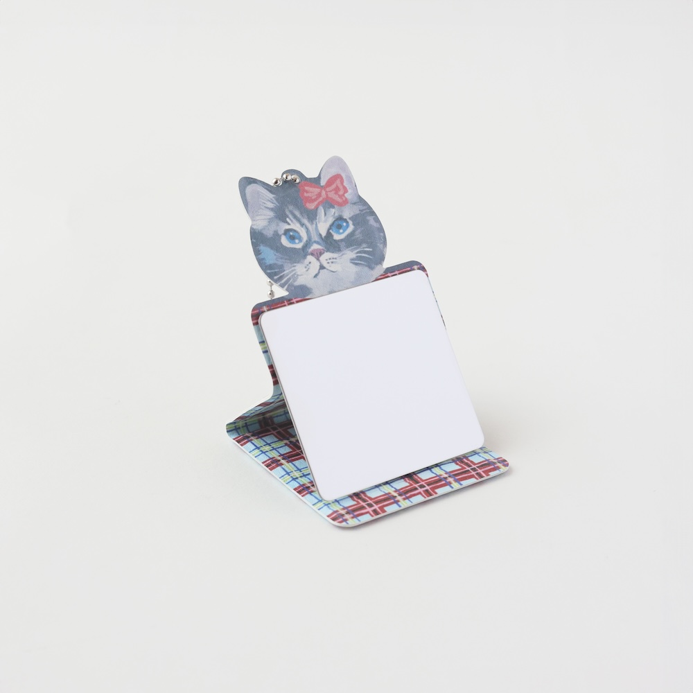 Nathalie Lete Key Chain mirror Gray cat | 8000000works